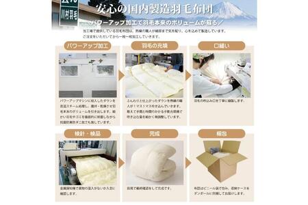 【春秋用】高級 軽量 羽毛布団 セミダブル 合掛け 100×140番手 サテン グランミュゼ (無地 アイボリー)