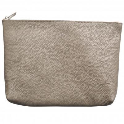 ふるさと納税 鎌倉市 MASSTARD -MINIMAL LEATHER POUCH LARGE- GREIGE