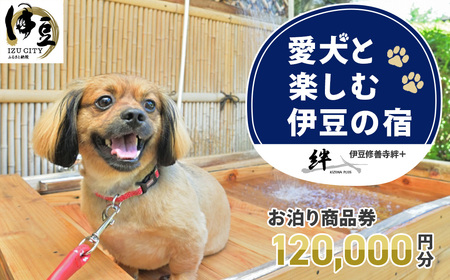 本格会席と源泉の湯　修善寺絆+　お泊り商品券120,000円分