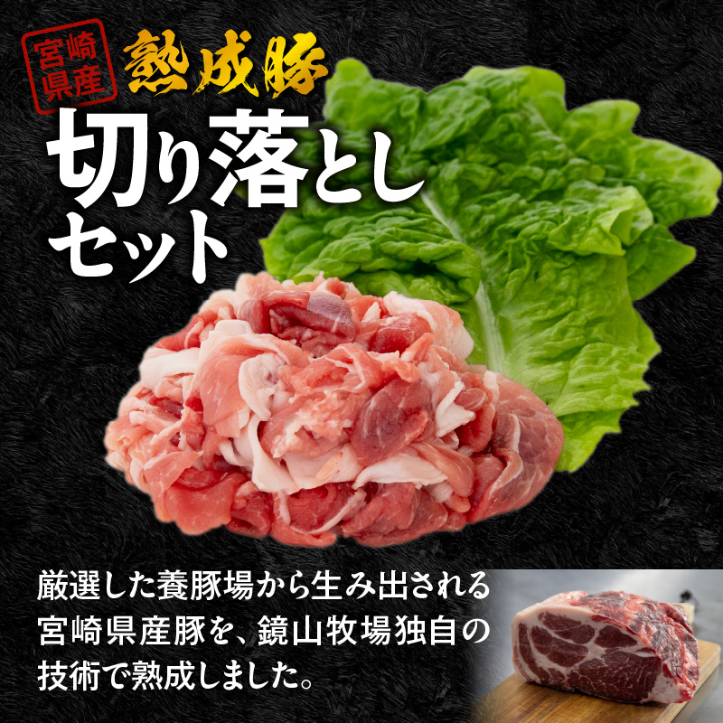 宮崎県産熟成豚 切り落としセット 約200g×8個 N0105-YA6603 約200g×8個
