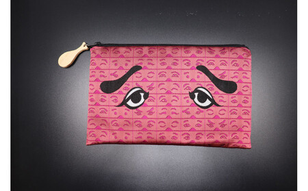 【カラー選択可】博多織 にわかポーチ Ｗ約21cm×Ｈ約13cm ピンク