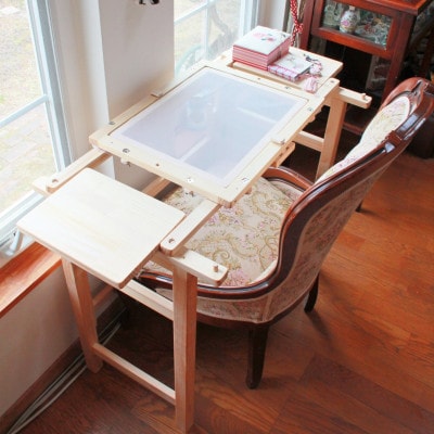 エディ工房　刺繍ワークデスク(D45)奥行45cm　折りたたみ式　刺繍枠は付属していません　受注製作【1700139】