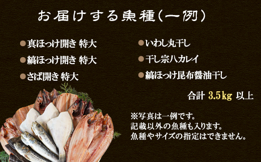 【2025年6月下旬発送】干物 おまかせ詰め合わせセット 3.5kg