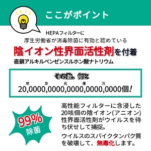 アニオン空気清浄機 10畳用 マイナスイオン搭載 交換用フィルター付き ウィルス99%捕捉・不活性化 消毒 空気除菌 陰イオン界面活性剤 花粉 PM2.5 粉塵 ハウスダスト
