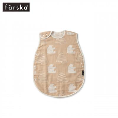 ふるさと納税 みよし市 farska ファルスカ 6重ガーゼ スリーパー ベビー モリノクマ-ティーブラウン
