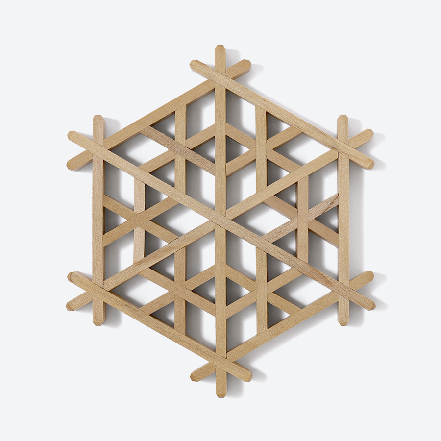 ＜Kinomo＞組子 朴(ホオ）コースターセット