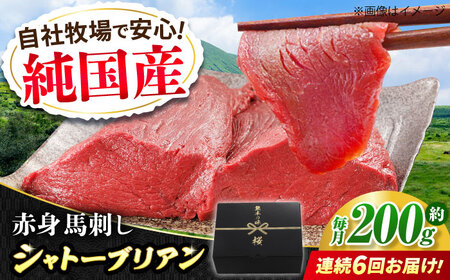 【全6回定期便】『純国産』熊本の味 赤身 馬刺し シャトーブリアン 約200g チルド 冷蔵 ブロック【有限会社 九州食肉産業】[AYCN063]
