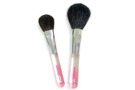 熊野化粧筆 HEART CLEAR PINK2本セット【メイクブラシ 化粧筆 フェイスブラシ チークブラシ 熊野筆 伝統工芸 職人技 高級筆 セット ギフト 贈り物】 23-84