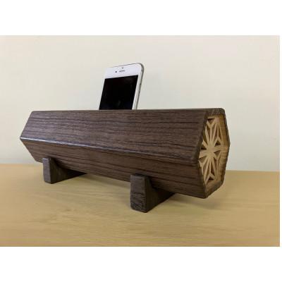 ふるさと納税 加茂市 桐箪笥職人が一つ一つ手作りした、電源・電池不要のスマートフォン用の桐エコスピーカー(焼仕上茶)