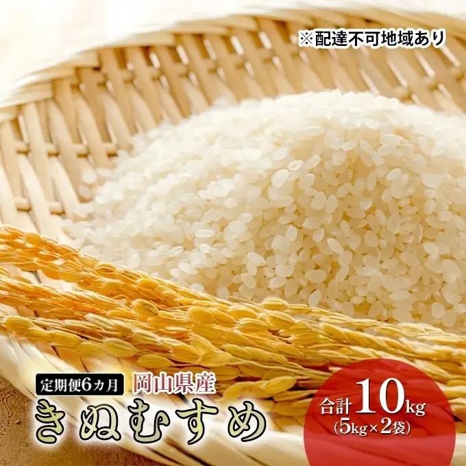 きぬむすめ 特Aランク 白米 令和7年産 岡山県産 きぬむすめ【10kg 5kg×2袋】【定期便6ヶ月】