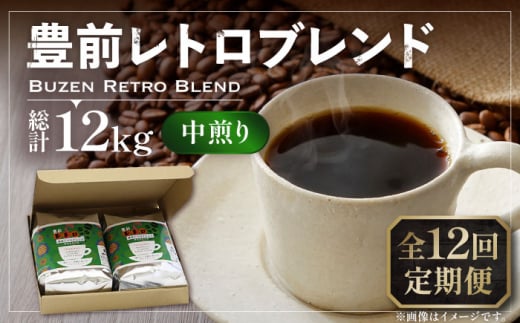 【粉でお届け】【全12回定期便】豊前 レトロ ブレンド コーヒー 500g×2 ( 中煎り ) 《豊前市》【稲垣珈琲】珈琲 コーヒー 豆 粉 [VAS163]