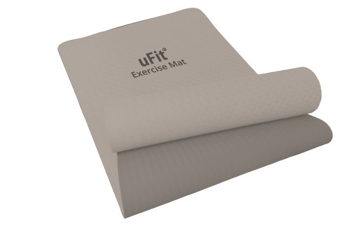 uFit Exercise Mat　183×61cm【グレージュ】 【エクササイズ マット グリップ力 ズレにくい クッション性 運動 筋トレ ヨガ】