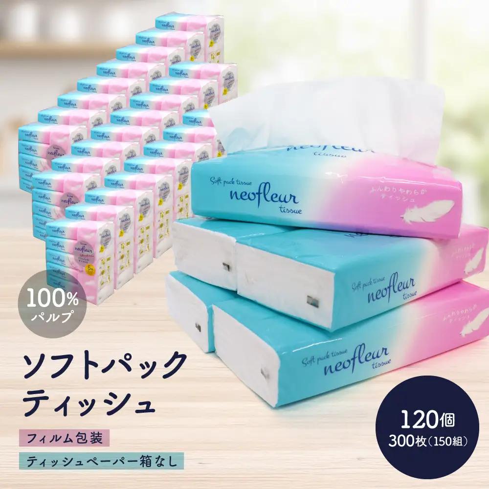 ソフトパックティッシュ　5個パック（コンパクト）×24セット(120個） ティッシュ