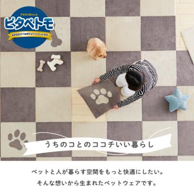 ふるさと納税 海南市 洗えるジョイントペットマット　45×45cm　ベージュ　パウ&ボーン　ピタペトモ　犬・猫用　吸着 |  | 01