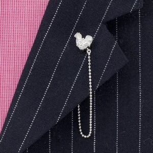 Deliciae PT900 ラペルピン ニワトリ 天然ダイヤモンド【0.997ct】ZBR-24