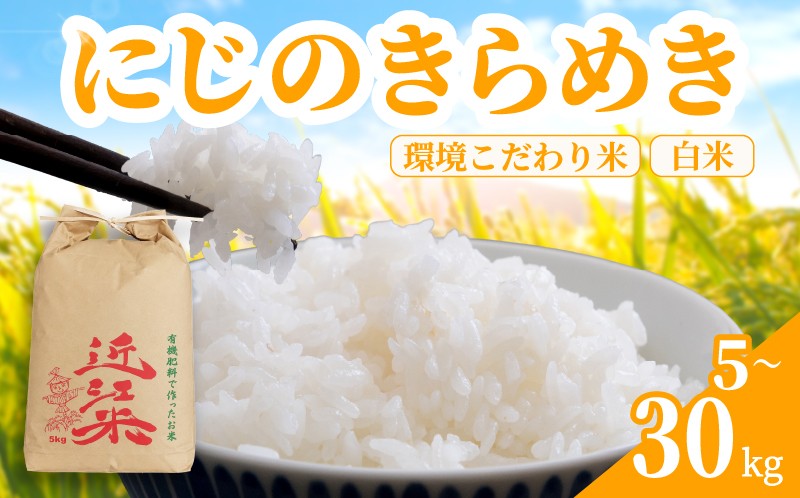 
                  【 新米予約 】 新米 令和8年産 にじのきらめき 30kg ～ 5kg 白米 米 R8 年産 ニジノキラメキ 2026年産 国産 農家直送 環境こだわり お試し用 単品 小分け 単品 お米 こめ おこめ ライス コメ 精米 おいしい 産地直送 人気 おすすめ 5キロ 10キロ 20キロ 30キロ kome okome 2026年産 送料無料 滋賀県 日野町 育農舎 [IN070_R8_OYA]
                