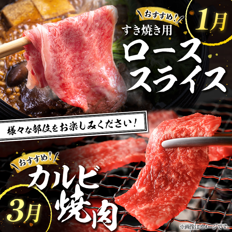 宮崎県産黒毛和牛 4か月定期便 牛肉 焼肉 ステーキ 国産【E127-25】_イメージ3