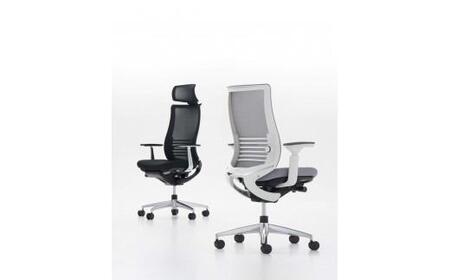 Mbh2_コクヨチェアー　ベゼル(ソフトグレー)／ヘッドレスト／カーペット用（Wキャスター）／在宅ワーク・テレワークにお勧めの椅子