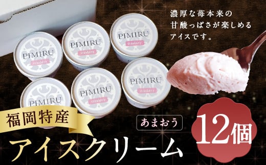 
福岡特産 アイスクリーム【あまおう】120ml×12個セット
