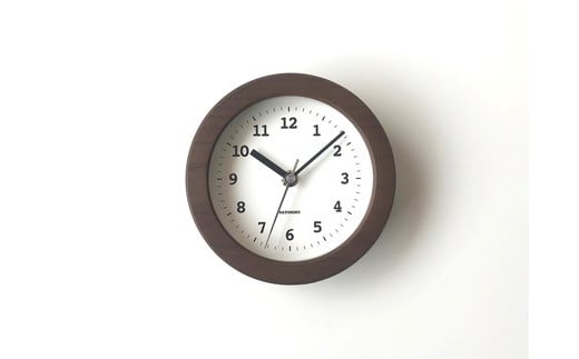 【年内発送】【A-99-B】KATOMOKU　置き掛け兼用木枠電波時計　丸(ブラウン) インテリア 寝具 収納  置き時計 掛け時計  掛け時計 15000円 年内配送 年内お届け 12月