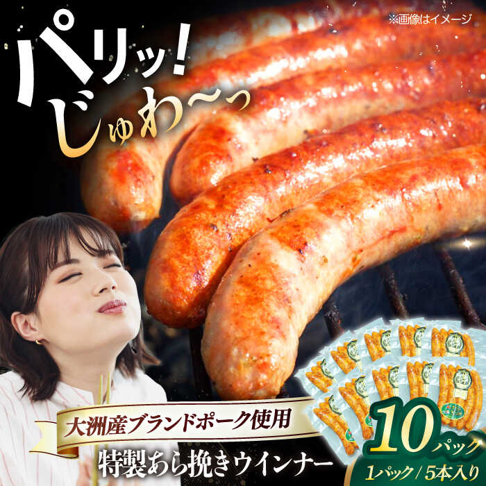 【ふるさと納税】 ウインナー （5本入り） ×10袋 （計1200g） 大洲市産 ブランドポーク 『オズの箱入り娘』 使用 | 人気 おすすめ ランキング おいしい ウィンナー 大洲市/オズメッセ[AGAZ021] 20000 20000円