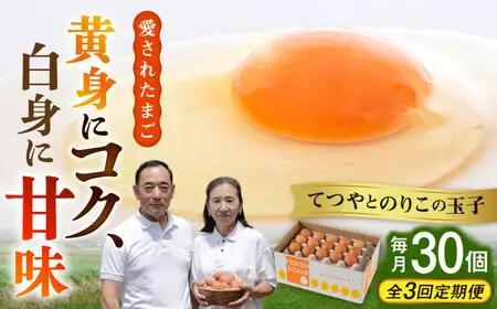 【全3回定期便】卵 30個×3ヶ月 てつやとのりこの玉子 卵 たまご [AWD006]