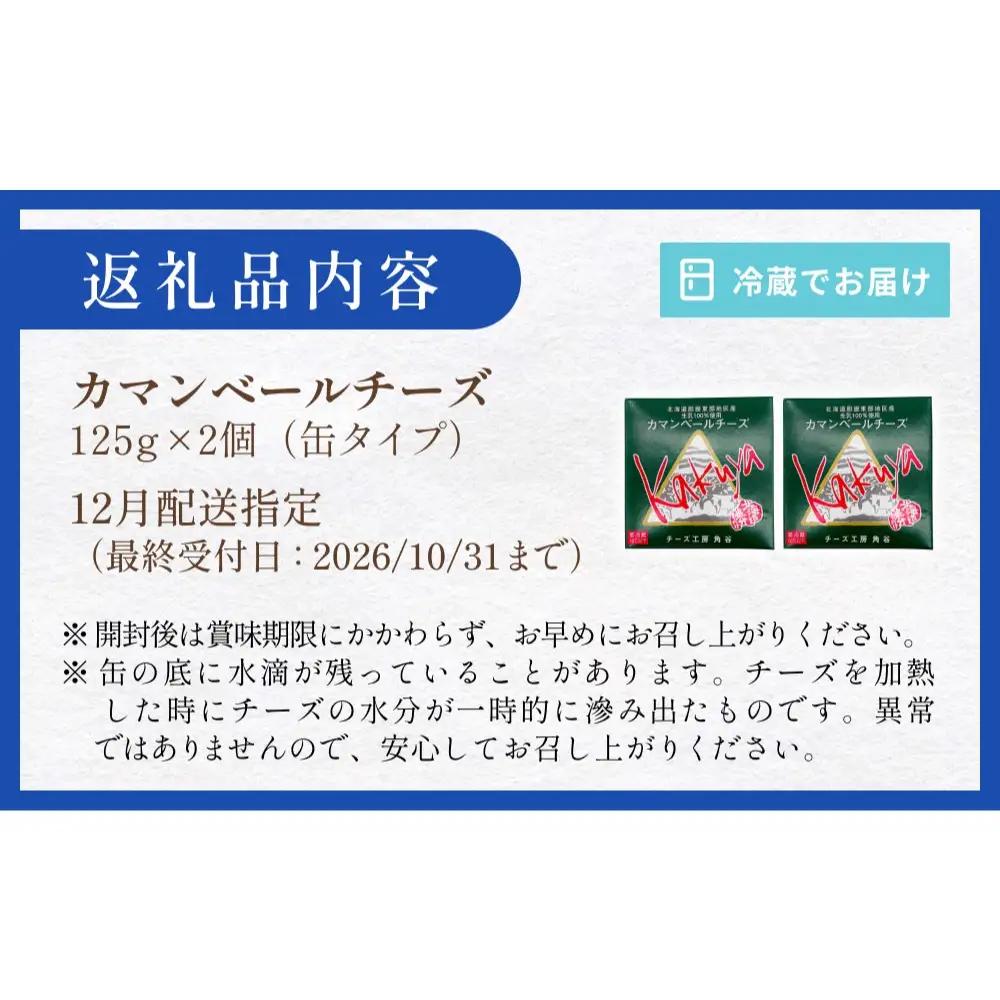 【12月配送】 カマンベールチーズ 2個 缶タイプ チーズ工房角谷 KAKUYA カマンベール 配送月指定