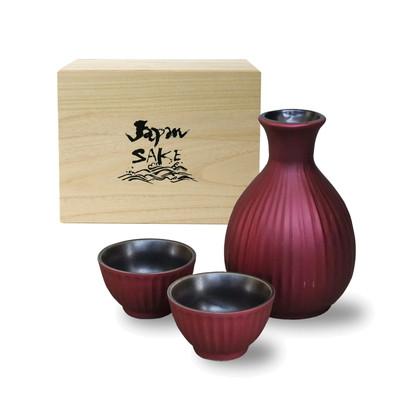 ふるさと納税 土岐市 【美濃焼】トパーズレッド 酒器揃 徳利・盃セット
