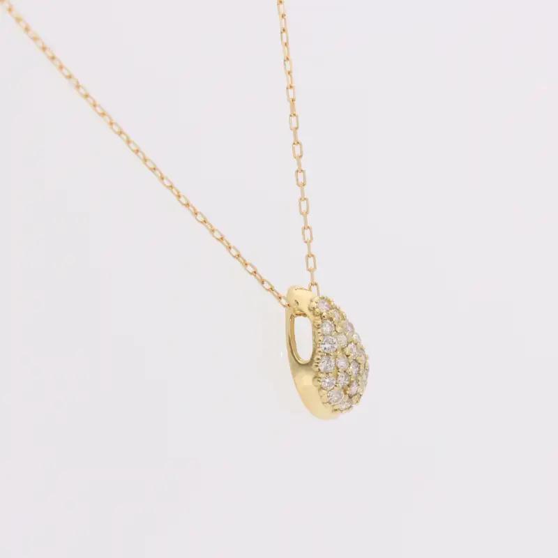 K18 イエローゴールド ティアドロップ ダイヤモンド 0.2ｃｔ ネックレス EJ-117