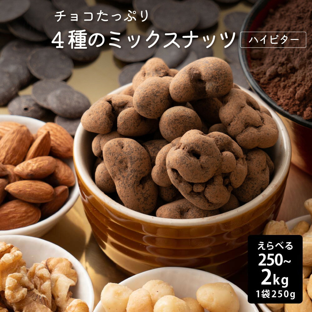 【ふるさと納税】たっぷりチョコ掛けミックスナッツ（250g/500g/1kg/1.5kg/2kg）