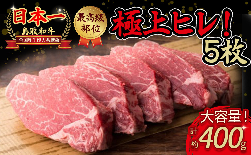 
鳥取和牛 ヒレステーキ （合計400g） 国産 牛肉 ヒレ ステーキ 高級 霜降り 和牛 黒毛和牛 肉 ブランド牛 鳥取県 倉吉市
