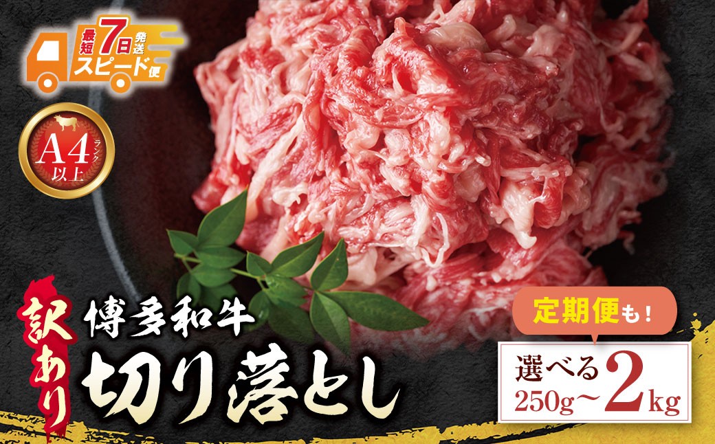 
                  選べる容量・お届け回数 博多和牛 A4ランク以上 切り落とし 250g～2.0kg 博多 和牛 切り落とし 牛肉 国産 国産牛 厳選 上質 おかず 家庭用 定期便 福岡 人気 冷凍 Z59
                