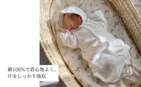【日本製】春夏生まれの出産準備6点セット 〔カラー：ホワイト〕 セレモニードレス 日本製 ベビー服 PUPO 2wayドレス ボンネット 靴下 短肌着 コンビ肌着 タオル ドレス 帽子 肌着 赤ちゃん