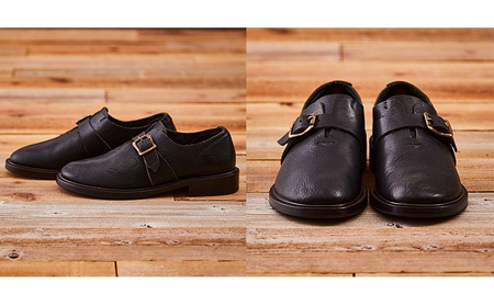 KOTOKA　 一枚革モンク　ブラック　 メンズ 25.5cm