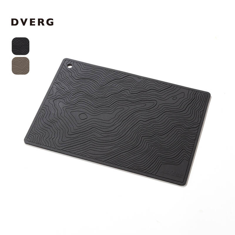 【ふるさと納税】DVERG Topographic Pot Mat（ブラック／ブラウン）滑り止め バーマット マット 鍋敷き 水洗い 水切りマット アウトドアグッズ レジャー キャンプ ドベルグ カンパネラ