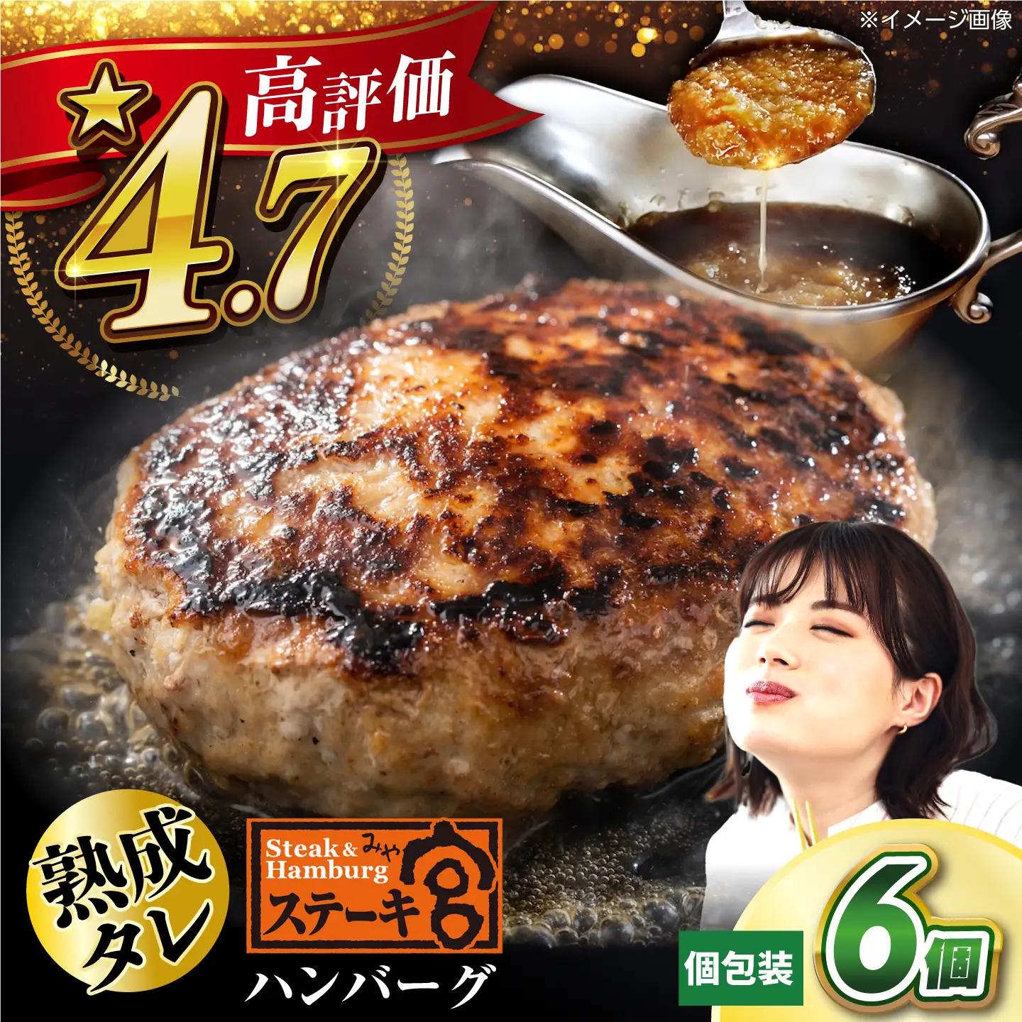 ハンバーグ6個  宮のタレセット [AQAM001] 冷凍 ハンバーグ