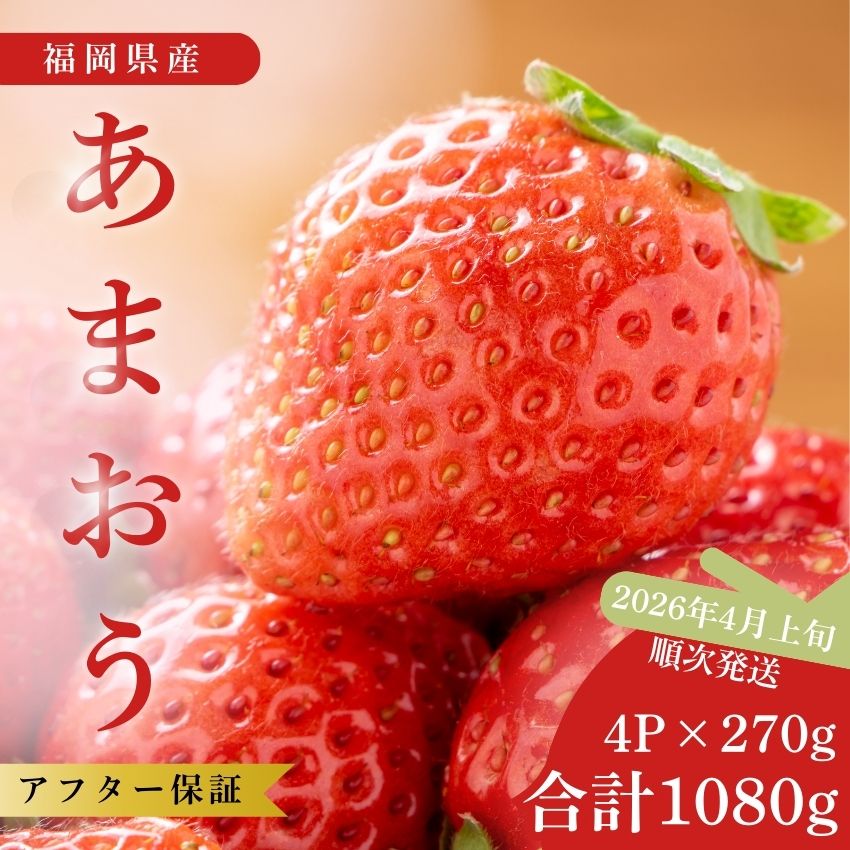 【先行予約】福岡県産あまおう 270g×4パック ※2026年4月上旬順次配送 [TY014-2] ※配送不可：北海道・沖縄・離島【福岡県須恵町】いちご イチゴ 苺 フルーツ 果物 国産 九州 送料無料
