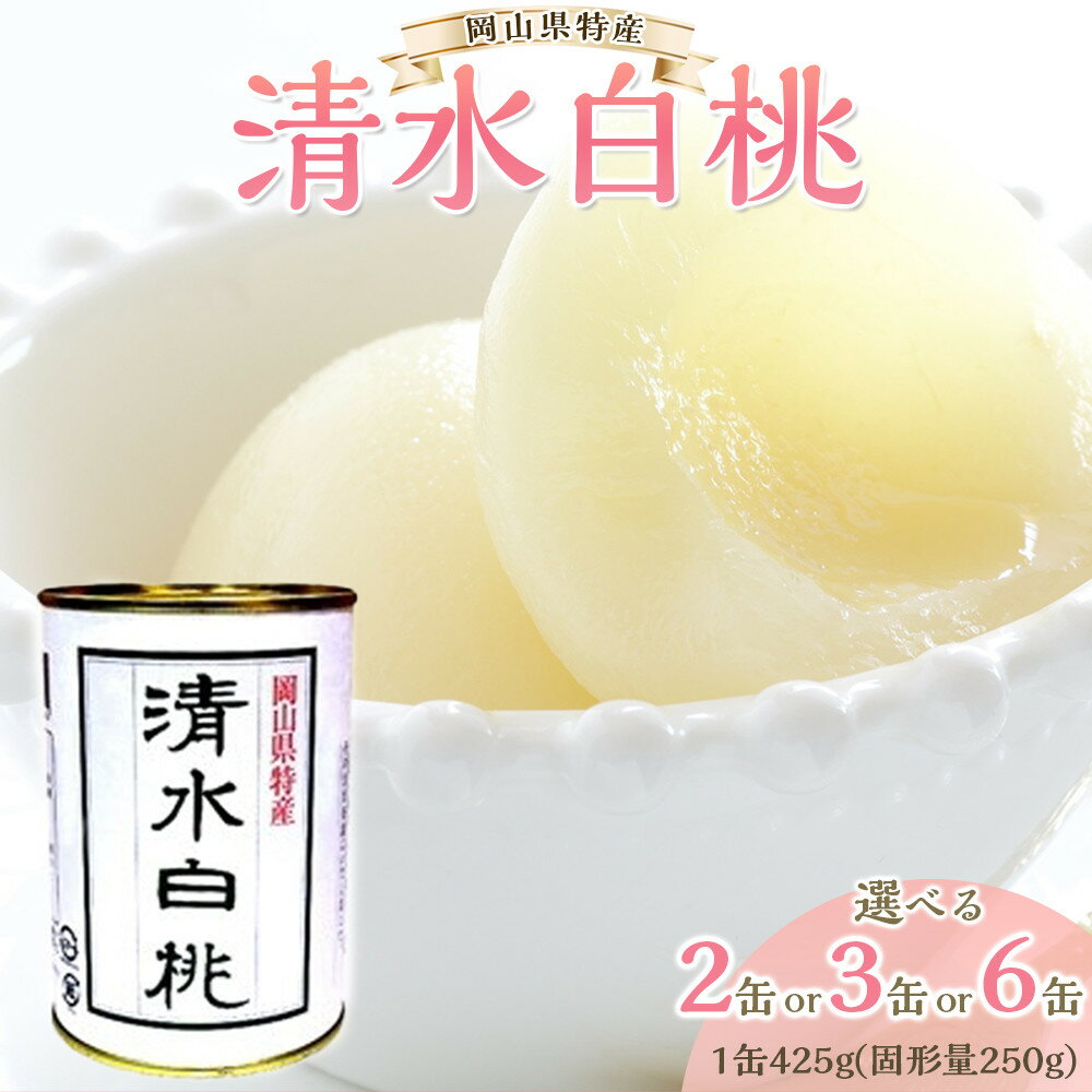 【ふるさと納税】角南製造所 清水白桃缶詰 2缶・3缶・6缶セット | 食品 加工食品 人気 おすすめ 送料無料