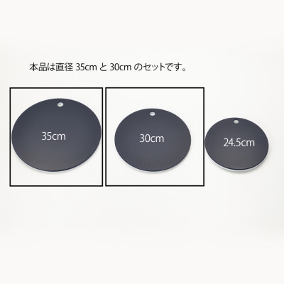 栗原はるみ　【抗菌剤配合】まな板(丸)ネイビー　35cm＆30cmセット