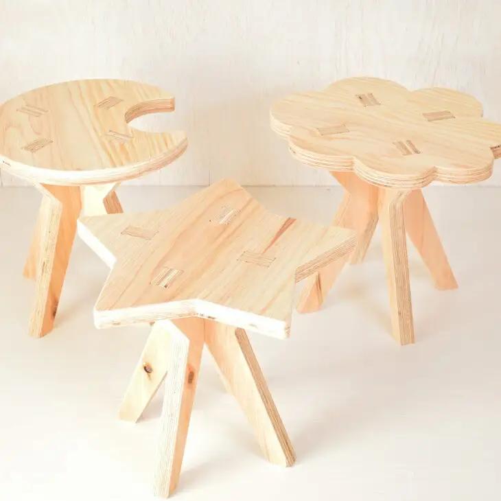 親子でイスづくりが楽しめる！ 木製イス 《くも》 OTOMO STOOL mini 【613-1】