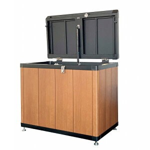 【ふるさと納税】木調ゴミストッカー 250L ブラックつや消し＋ライトブラウン [ 屋外用 ごみ箱 ダストボックス 防臭 対策 軽量 頑丈 便利 収納 大容量 宅配ボックス ごみ収集場 屋外収納 家庭