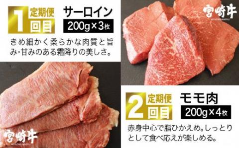 宮崎牛 ステーキ 3ヶ月コース　牛肉[G7421]