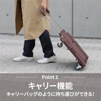 ふるさと納税 大野町 コンパクトキャリー(ハンドル伸縮折り畳み台車)　ダークブラウン |  | 01