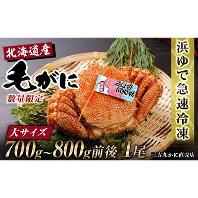 ふるさと納税 白老町 北海道産ボイル毛ガニ 700g〜800g前後×1尾 冷凍