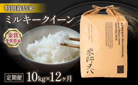 令和7年産 米 12ヵ月 定期便 ミルキークイーン 10kg (金賞受賞農家 精米 米 定期便 12回 2025年産 精米 白米 お米 ミルキークイーン 竜王町 ふるさと納税)