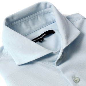 DJS-002 decollouomo メンズドレスシャツ長袖（生地／コンコルド）サックスブルー／Sサイズ