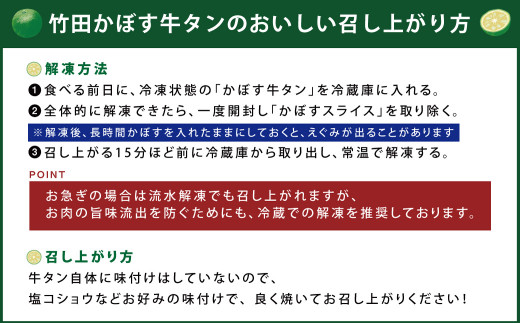 【隔月2回定期便】竹田かぼす 厚切り牛タン 250g×2パック （約500g） 小分け 500g×2回 合計約1kg