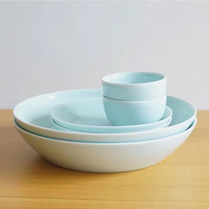 【白山陶器】【2人分の食器】シンプルで実用的なS-lineセット 深皿 プレート ボール 青白釉 食器 皿 【波佐見焼】 [TA59] 波佐見焼