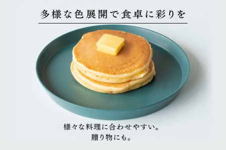 【RIN&CO.】越前硬漆 平皿M / 刷毛目技法 軽く丈夫な漆塗りの器＜越前漆器＞ノースグリーン（Ｎ-02）