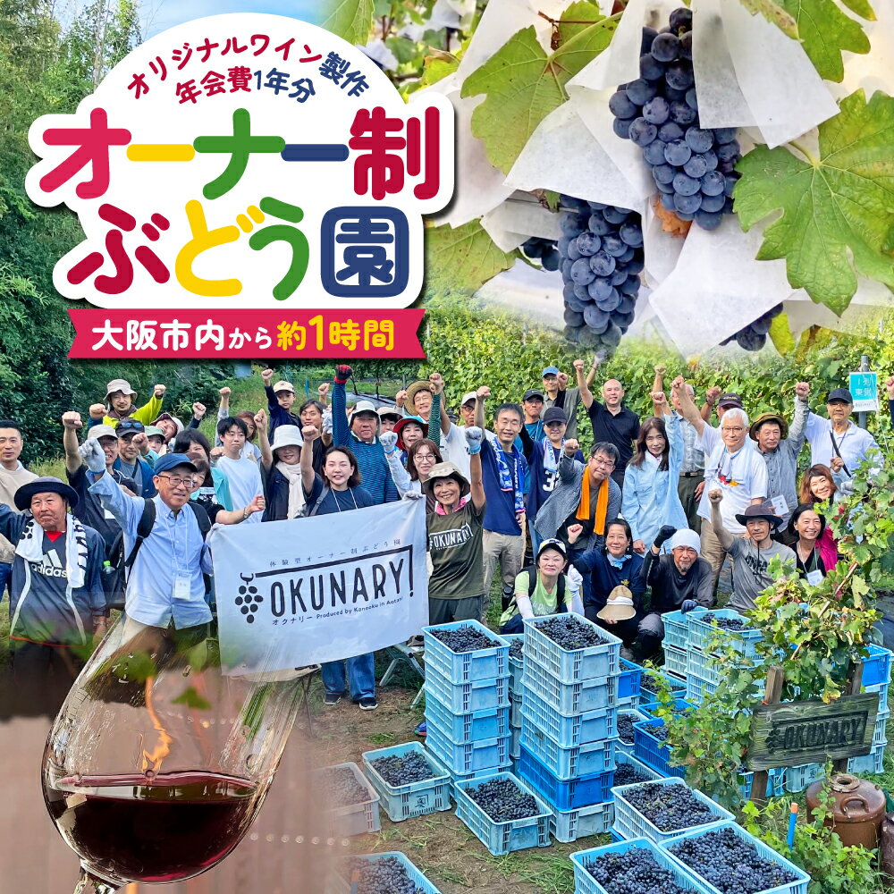 【ふるさと納税】”農作業体験型” オーナー制ぶどう園 OKUNARY 2025年度 年間オーナー権｜ワイン オーナー 体験 ぶどう栽培 大阪 自然 農業 社会課題 農作業 醸造 支援 経験